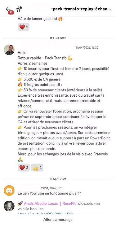 Échange WhatsApp 1